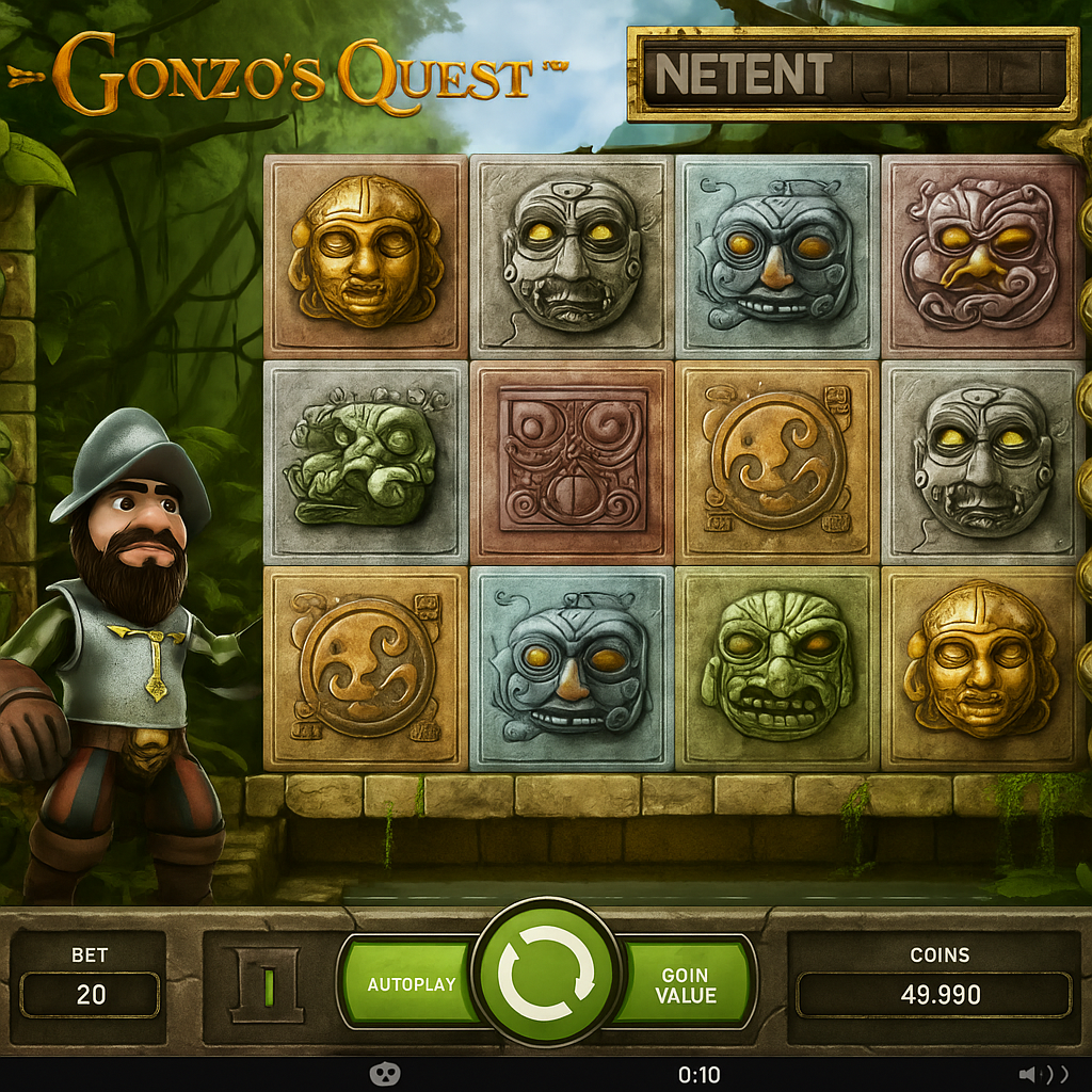 KinBet - Gonzo's Quest Slot Game by NetEnt