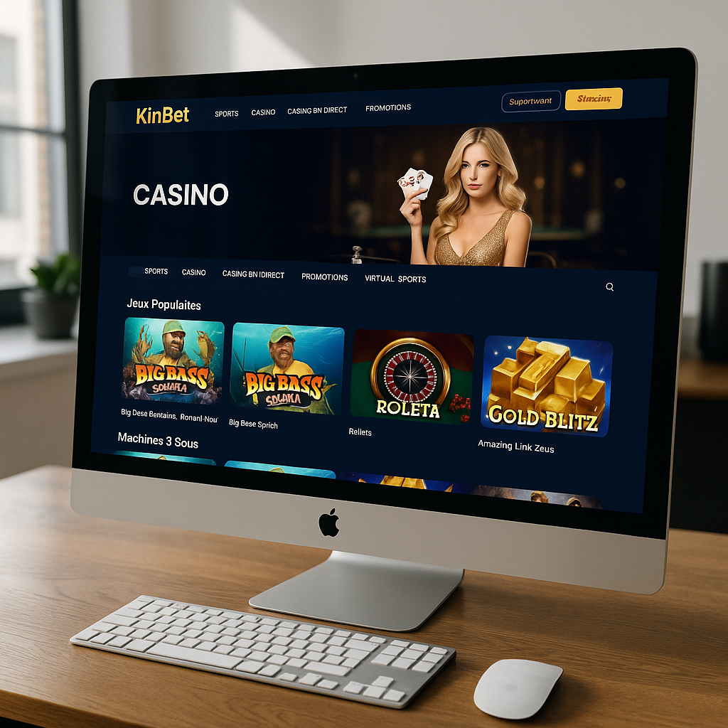 KinBet - Interface de casino design moderne et intuitif